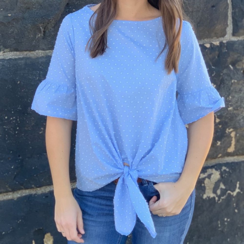 Swiss Dot Knot Top